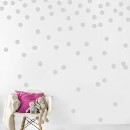 Gray Wall Decal Dots - 200 Decals - 2'' Inch Vinyl Graphic Shapes Kids Room Design Nursery Classroom Accent Sticker Art Decor Large Sign G79 - thumbnail 1