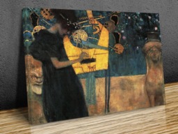 Gustav Klimt Music , Famous Oil Painting Set Of 4 New Split Canvas Prints, Mounted Print, Wall Art, Ready To Hang - thumbnail 1