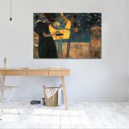 Gustav Klimt Music , Famous Oil Painting Set Of 4 New Split Canvas Prints, Mounted Print, Wall Art, Ready To Hang - thumbnail 3