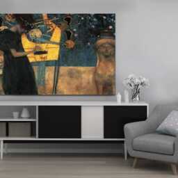 Gustav Klimt Music , Famous Oil Painting Set Of 4 New Split Canvas Prints, Mounted Print, Wall Art, Ready To Hang - thumbnail 2
