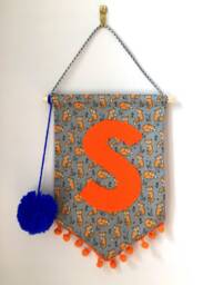Personalised Wall Hanging/Handmade Hanging/Pom-Pom/Handmade/Personalised Pennant/Customised Pennant/Fabric Pennant/Personalisation