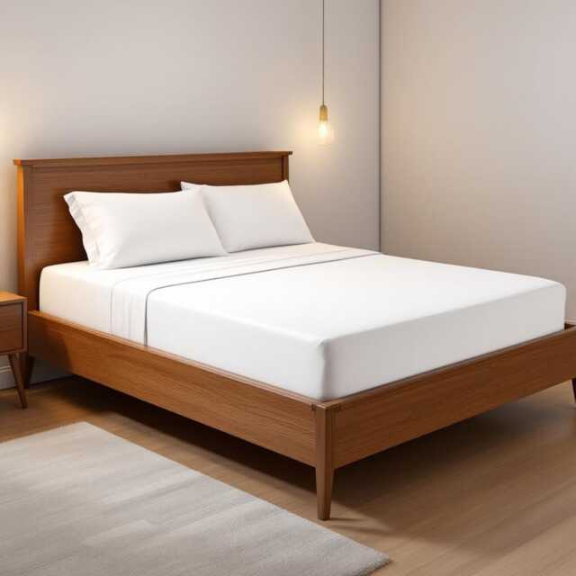 300Tc Flat Sheet Set, Fine Count Pure Cotton, White Colour, Sizes Available - image 1