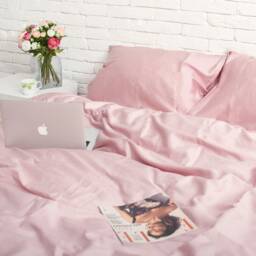 Cotton Sateen Duvet Cover Set in Dusty Pink. Cover + 2 Pillowcases. Twin Full Queen King Single Kingsingle Double Custom Bed Linen