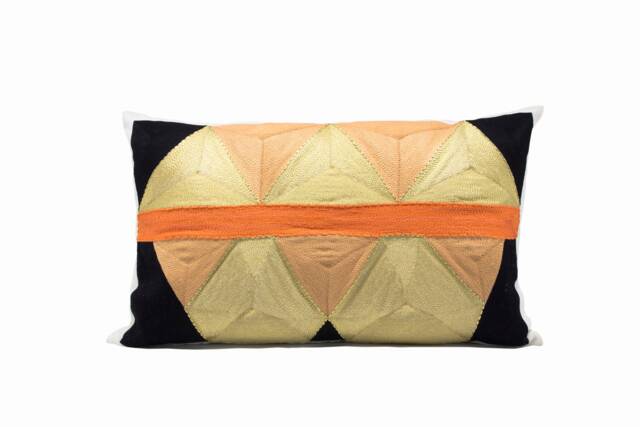 Zigzag Embroidered Pillow