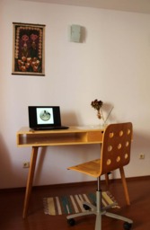Scandinavian Wooden Desk - Solid Spruce & Beech Wood Office