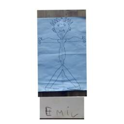 Handmade Silver Personalized Two Figured Tabletop Sculpture, Gifts From Your Child's Art - thumbnail 3