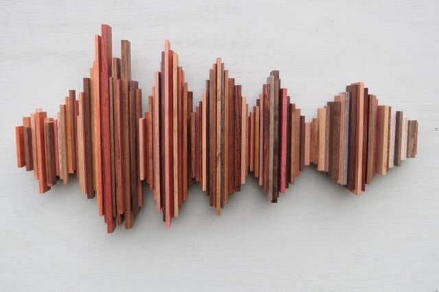 20 Inch Custom Sound Wave Art, Wood Soundwave Wall Sculpture, Waveform, Song Or Voice - image 1