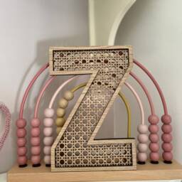 Rattan Alphabet Boho Nursery Decor- Personalised Room Decor -Rattan Effect Letter -Wood Wall Plaque - Bedroom Sign- Scandi - thumbnail 2