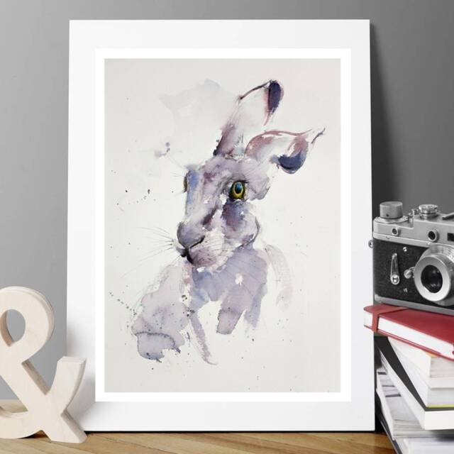Limited Edition Purple Hare Watercolour Gicl??e Art Print