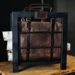 Firewood Rack With Leather Bag Fireplace Stand Indoor Furniture Log Storage Woodburner Accessory Holder Father Day Gift - thumbnail 4