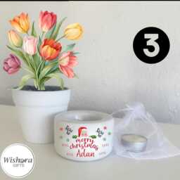 Personalized Christmas Candle Holder - Keepsake Xmas Gift Set - thumbnail 3