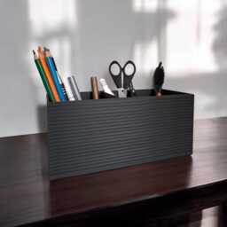 Modern Design Office Organiser With Ribbed Surface - Desk Storage Box, Home Decor - thumbnail 3