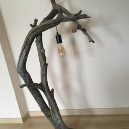 Driftwood Lamp Made Of Pine With Edison Lightbulb A Robe Cord - thumbnail 3