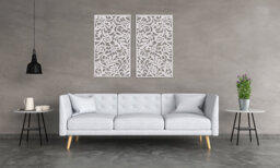 3D Stylish Wood Wall Art Decor, Flowers, Openwork Ornament Painting, Decorative Wooden Panel, Floral Flower - thumbnail 1