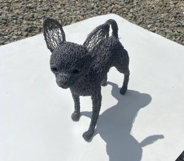 Wire Chihuahua Handmade in Ukraine- Zinc Dipped Wire - 13x13Ins 3Kg - image 1