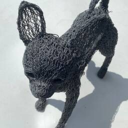Wire Chihuahua Handmade in Ukraine- Zinc Dipped Wire - 13x13Ins 3Kg - thumbnail 2