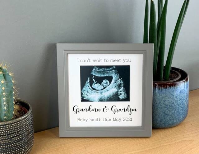 Baby Scan Frame, Grandparent Gift, Surprise Baby Announcement For Grandparents, Sibling Or Friends, Personalised Ultrasound Picture Frame - image 1