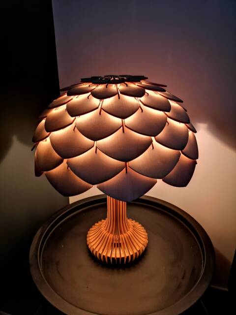 Table Lamp Artisan Walnut Accent Lamp Handmade Minimalist Lighting - image 1