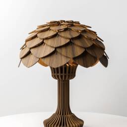 Table Lamp Artisan Walnut Accent Lamp Handmade Minimalist Lighting - thumbnail 2