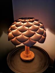 Table Lamp Artisan Walnut Accent Lamp Handmade Minimalist Lighting - thumbnail 1
