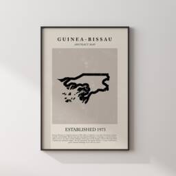 Guinea-Bissau Map Vintage Abstract Wall Art Print Picasso + Matisse Inspired Travel Poster - thumbnail 1