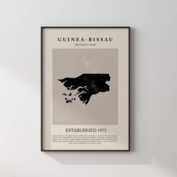 Guinea-Bissau Map Vintage Abstract Wall Art Print Picasso + Matisse Inspired Travel Poster - thumbnail 3