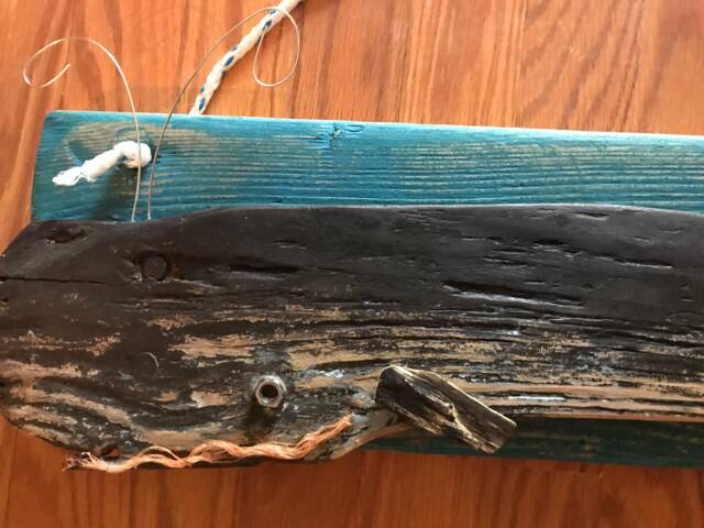 Handmade Driftwood Whale Wall Hanging - image 1