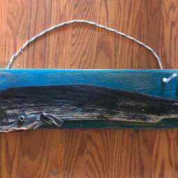 Handmade Driftwood Whale Wall Hanging - thumbnail 2