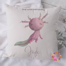 Axolotl Cushion, Pillow, Axolotl, Gift, Blue Gift For Her, Pink Girl, Boy, Lover - thumbnail 2