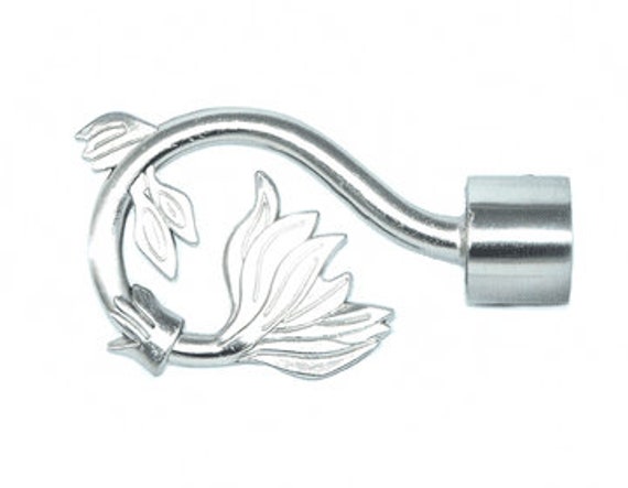 19mm Stainless Steel Swirl Leaf Curtain Pole Finials