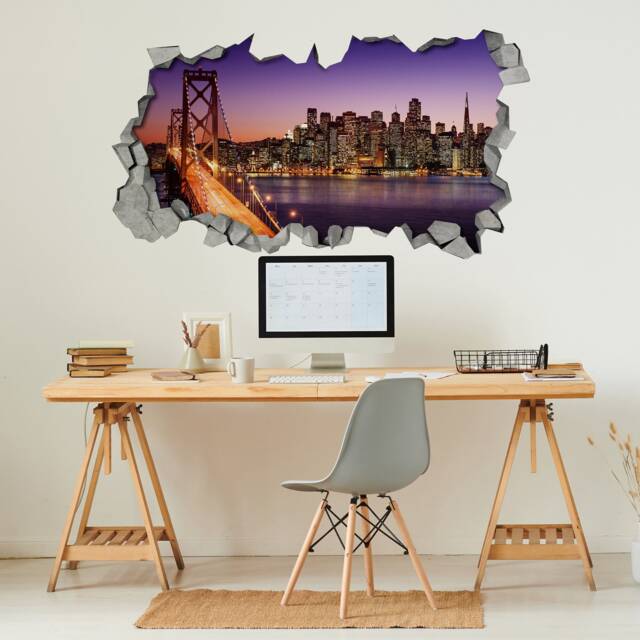 San Francisco Skyline - 3D Wall Decals Wall Art Sticker Decal Wallpaper Art Sku Nibr3Dw - image 1
