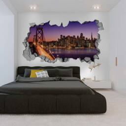 San Francisco Skyline - 3D Wall Decals Wall Art Sticker Decal Wallpaper Art Sku Nibr3Dw - thumbnail 3