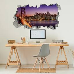 San Francisco Skyline - 3D Wall Decals Wall Art Sticker Decal Wallpaper Art Sku Nibr3Dw - thumbnail 1