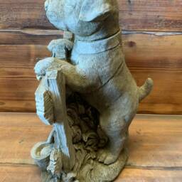 stone Garden Labrador Golden Retriever Puppy Dog Welcome Sign Ornament - thumbnail 2