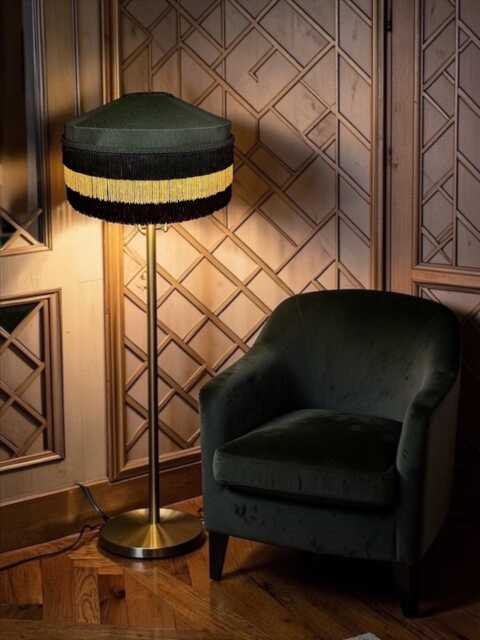 Black Art Deco Lampshade Handmade For Table & Floor Lamp Shades, Ceiling Light Pendants - image 1
