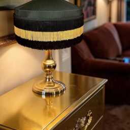 Black Art Deco Lampshade Handmade For Table & Floor Lamp Shades, Ceiling Light Pendants - thumbnail 3