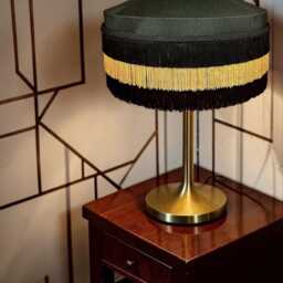 Black Art Deco Lampshade Handmade For Table & Floor Lamp Shades, Ceiling Light Pendants - thumbnail 2
