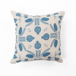 Decorative Linen Throw Pillow Cover Set - Handwoven Accent Pillowcase 16x16 Hand Trendy Sage Ochre Brick Red Blue - thumbnail 2