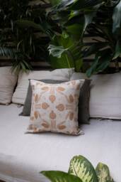 Decorative Linen Throw Pillow Cover Set - Handwoven Accent Pillowcase 16x16 Hand Trendy Sage Ochre Brick Red Blue - thumbnail 1