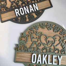 Personalized Safari Name Sign Laser Cut Animals For Bedroom Decor - Personalised - thumbnail 3