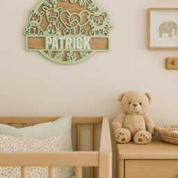 Personalized Safari Name Sign Laser Cut Animals For Bedroom Decor - Personalised - thumbnail 2