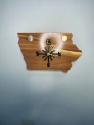 Iowa State Quarter Clock With Inlaid Quarters. Choice Of Wood. Fully Customizable - thumbnail 1