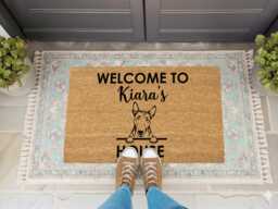 Custom Welcome Dog Mat - Gift For Owner To Our House Doormat Breed Rug - thumbnail 1