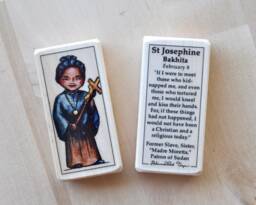 st Josephine Bakhita Patron Saint Block With Gift Bag // Of Sudan, Slaves Catholic Toys By Almondrod - thumbnail 1
