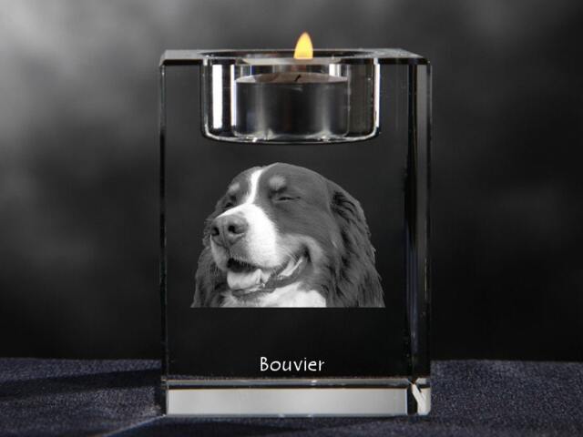 Flandres Cattle Dog, Crystal Candlestick With Dog, Souvenir, Decoration, Limited Edition, Collection - image 1