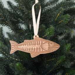 Fish Wood Ornament [Fisherman Gift, Gift For Dad, Wooden Ornaments, Personalized Gifts, Christmas, Holiday, Stocking Stuffers, Him] - thumbnail 1