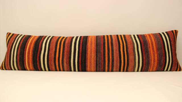 Extralong Pillow 12x47 Inch 30x120 cm, Pillowcover, Boho, Rusticdecor, Turkish Kilim Lumbar Cover Home Interior Chair Navajo 4Oyf-118 - image 1