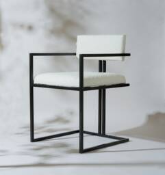Dining Chairs - Boucle Chair By Piers Henry Black Kitchen Stool Metal Frame Fabic