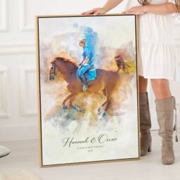 Equestrian Gift, Watercolor Horse Portrait From Photo, Owner Sketch, Equine Art, Custom - thumbnail 3