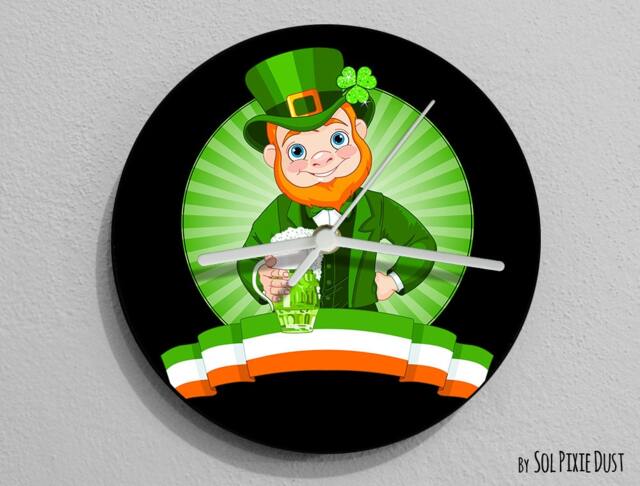 st. Patrick's Day Wall Clock - Kids Nursery Room, Teens Baby Room - image 1